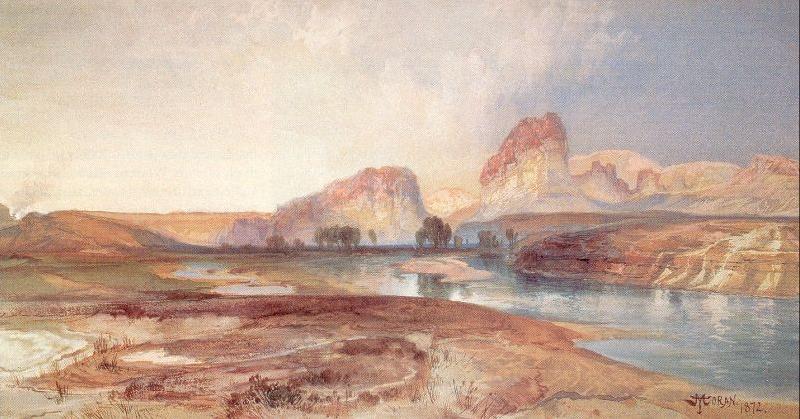 Moran, Thomas Cliffs, Green River, Wyoming oil painting picture